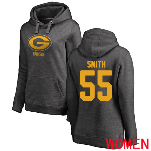 Green Bay Packers Ash Women #55 Smith Za Darius One Color Nike NFL Pullover Hoodie Sweatshirts